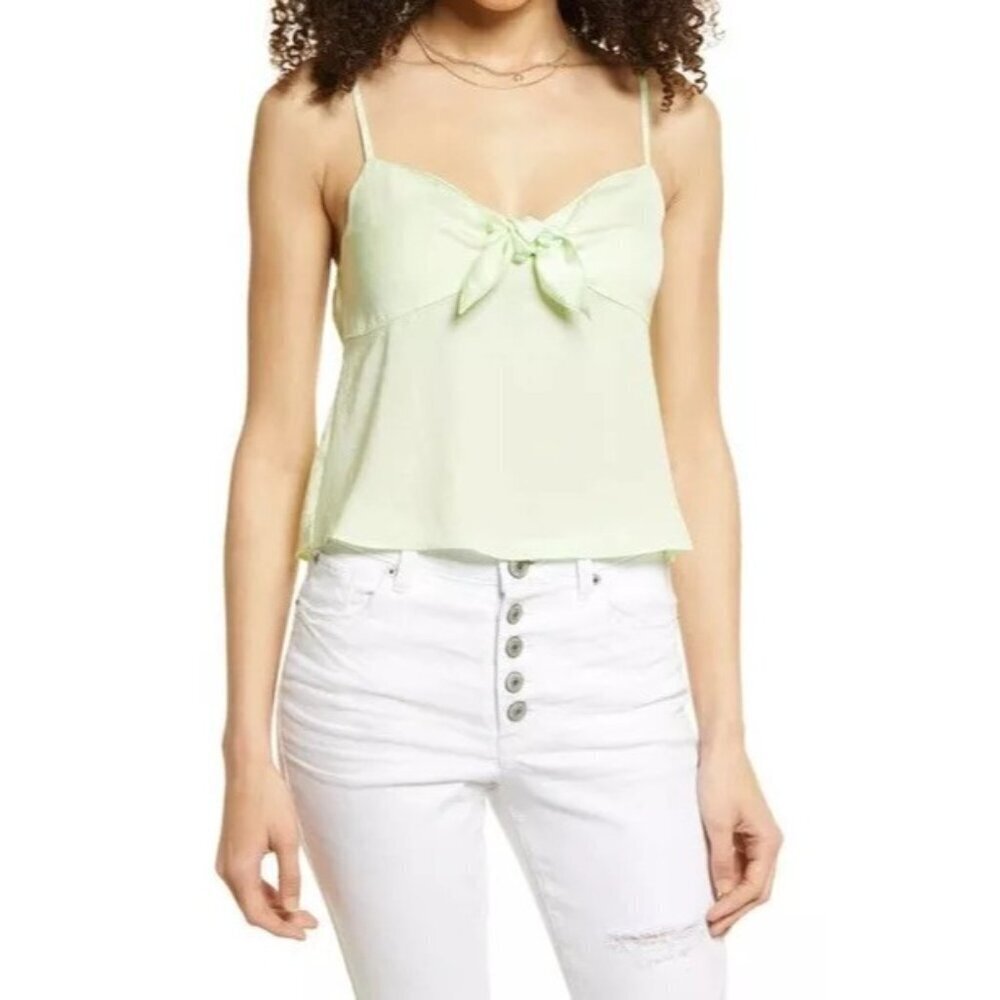 BP Womens Size Medium Bow‎ Detail Front Camisole Tank Top in Lime Green 2274
